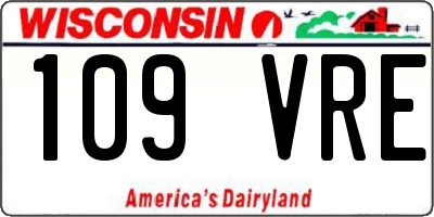 WI license plate 109VRE