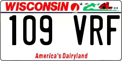 WI license plate 109VRF