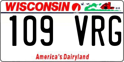 WI license plate 109VRG