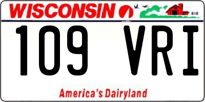 WI license plate 109VRI