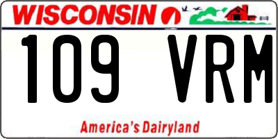 WI license plate 109VRM