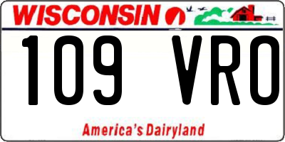 WI license plate 109VRO