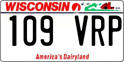 WI license plate 109VRP