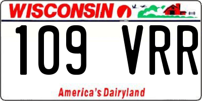 WI license plate 109VRR