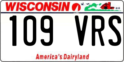 WI license plate 109VRS