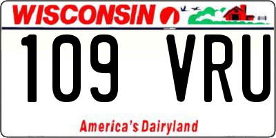 WI license plate 109VRU
