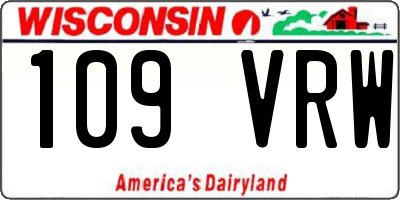 WI license plate 109VRW
