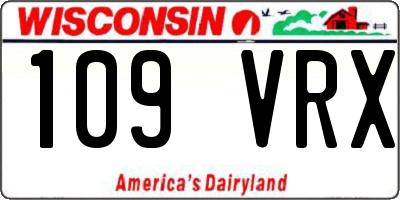 WI license plate 109VRX