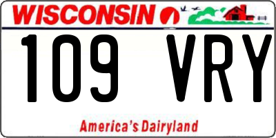 WI license plate 109VRY