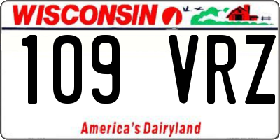 WI license plate 109VRZ