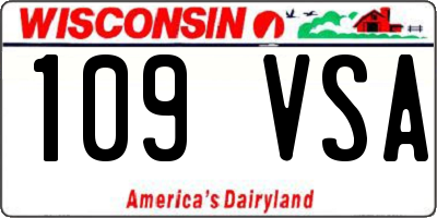 WI license plate 109VSA