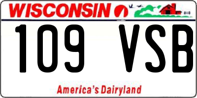 WI license plate 109VSB