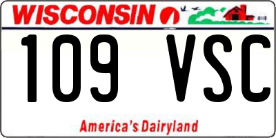 WI license plate 109VSC