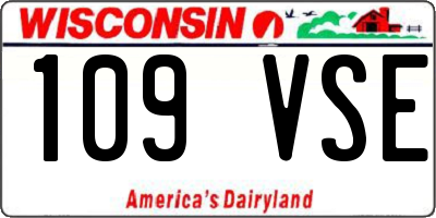 WI license plate 109VSE