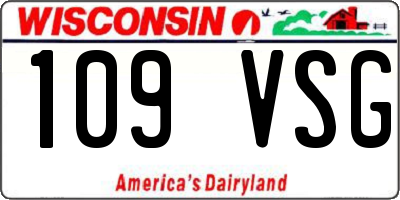 WI license plate 109VSG