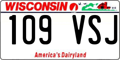 WI license plate 109VSJ