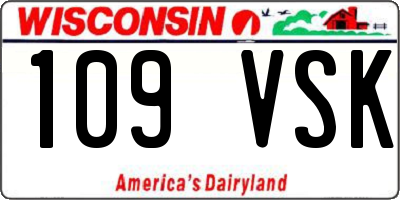 WI license plate 109VSK