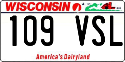 WI license plate 109VSL