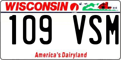WI license plate 109VSM