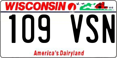 WI license plate 109VSN