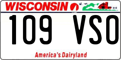 WI license plate 109VSO