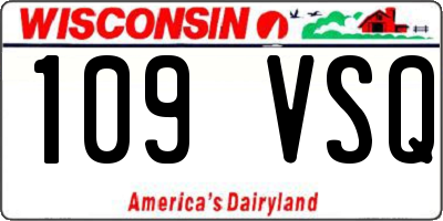 WI license plate 109VSQ