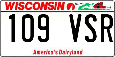 WI license plate 109VSR