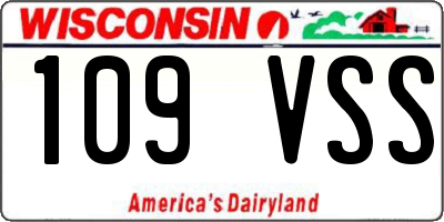 WI license plate 109VSS