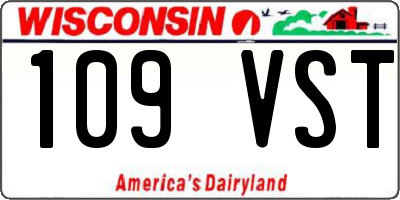 WI license plate 109VST