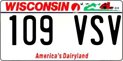 WI license plate 109VSV