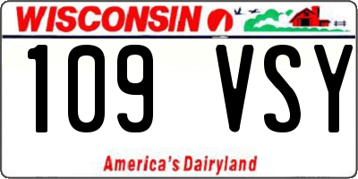 WI license plate 109VSY