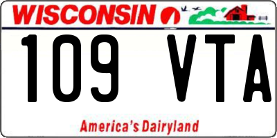 WI license plate 109VTA