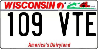 WI license plate 109VTE