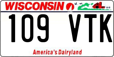 WI license plate 109VTK