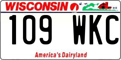 WI license plate 109WKC