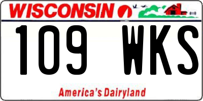 WI license plate 109WKS
