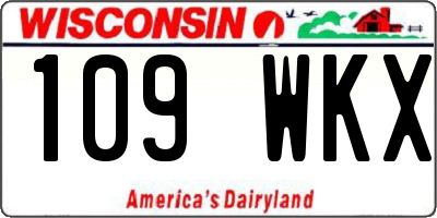 WI license plate 109WKX