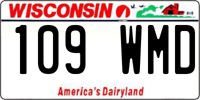 WI license plate 109WMD