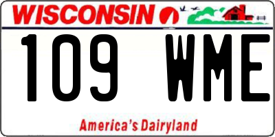 WI license plate 109WME