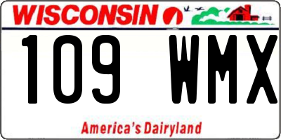 WI license plate 109WMX