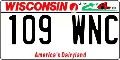 WI license plate 109WNC