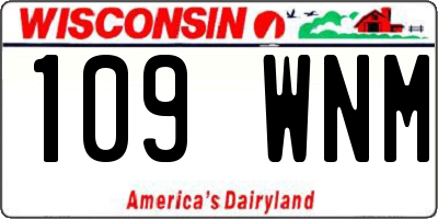 WI license plate 109WNM
