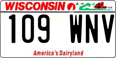 WI license plate 109WNV