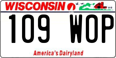 WI license plate 109WOP