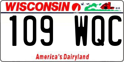 WI license plate 109WQC