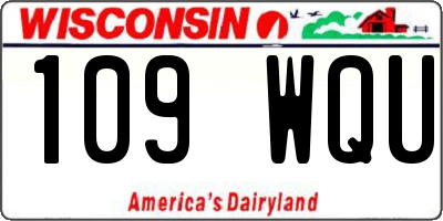 WI license plate 109WQU