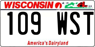 WI license plate 109WST