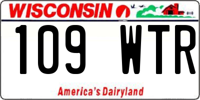 WI license plate 109WTR