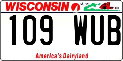 WI license plate 109WUB