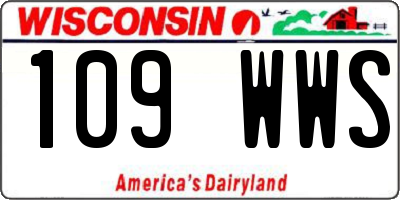 WI license plate 109WWS